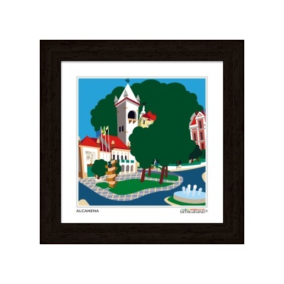 Quadro decorativo com imagem colorida de paisagem urbana em Alcanena