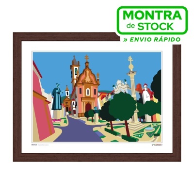 BRAGA – Largo da Senhora-A-Branca (27x36cm, moldura nogueira)