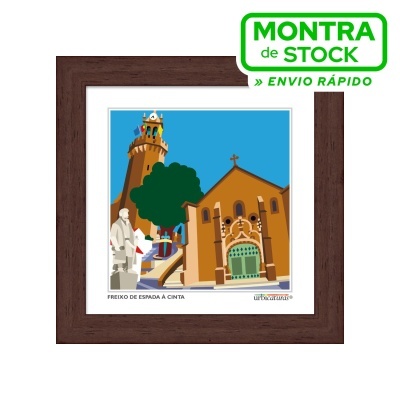 FREIXO DE ESPADA À CINTA Minis – Castelo (16x16cm, moldura nogueira)