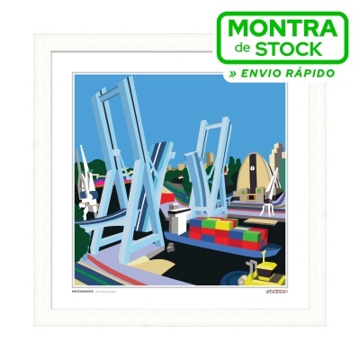 MATOSINHOS – Ponte móvel de Leixões (30x30cm, moldura branca)