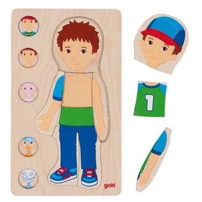 Puzzle Camadas em Madeira - Corpo Humano (Rapaz)