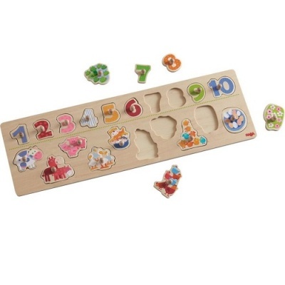 Puzzle de Encaixe Números e Animais