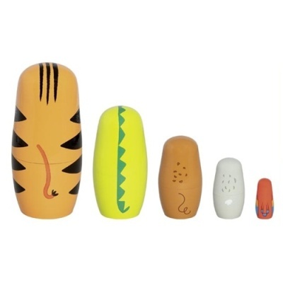 Matrioskas Tigre Tavi e Seus Amigos em Madeira