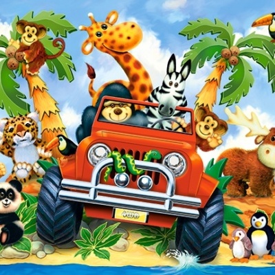 Puzzle 40 Maxi - Peluches no Safari