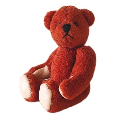 Urso Teddy de Peluche Articulado - Vermelho Ferrugem (Coleção)