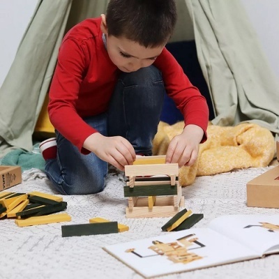 Kapla Cores Amarelo/Verde c/Livro