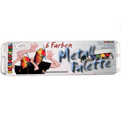 Tintas Faciais - Paleta de Metal com 6 Cores