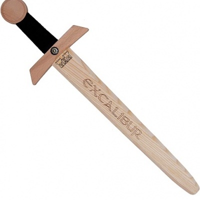 Espada Excalibur em Madeira 50cm com letras