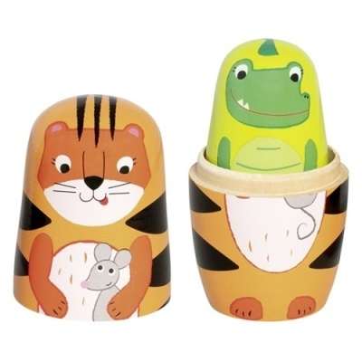 Matrioskas Tigre Tavi e Seus Amigos em Madeira