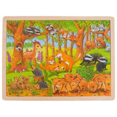 Puzzle 48 peças em madeira Animais do Bosque