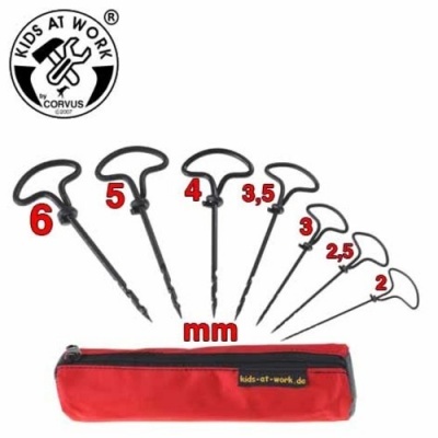 Conjunto de ferramentas de corte com vários tamanhos e bolsa vermelha