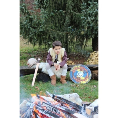 Escudo Viking Redondo em Madeira