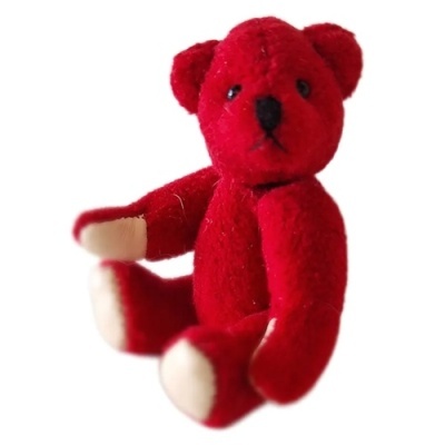 Urso Teddy de Peluche Articulado - Vermelho Escuro (Coleção)