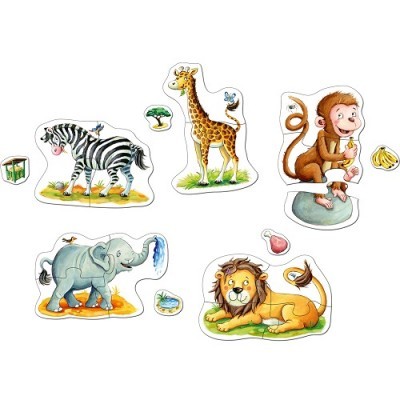 5 Puzzles XL Animais do ZOO