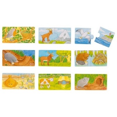 Mini Puzzle "Onde vive quem"