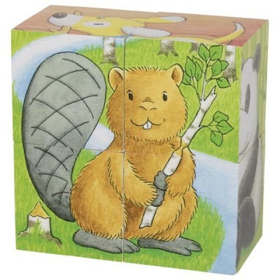 Puzzle de Cubos Animais Bebé II Goki