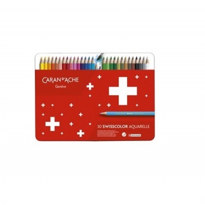 Lápis de Cor Caran D'Ache Swisscolor Aguareláveis - Caixa de 30