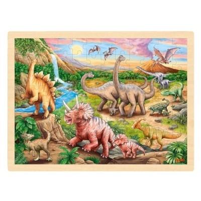 Puzzle 96 peças - Vale dos Dinossauros