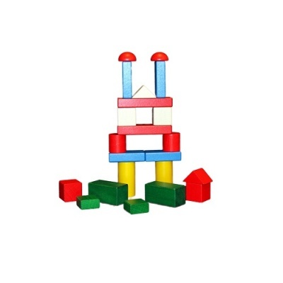 Caixa com Blocos Coloridos de Madeira - 22 Peças