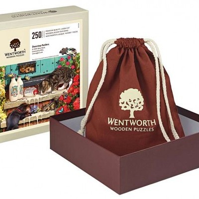 Puzzle de madeira Wentworth com 250 peças e saco de pano castanho