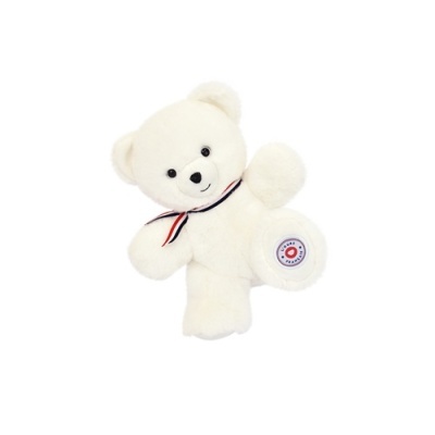Urso de Peluche Francês Articulado Branco 25cm