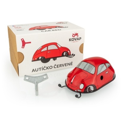 Carro de Metal c/ Corda (não cai da mesa) Vermelho