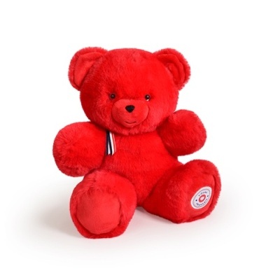 Urso de Peluche Francês Articulado Vermelho 25cm
