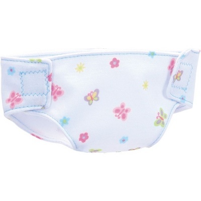 Cueca absorvente para criança com padrão de borboletas e flores coloridas