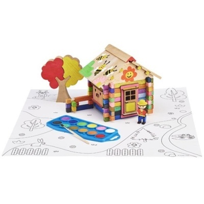 Chalet em Madeira p/ Pintar - Construção com 85 Peças