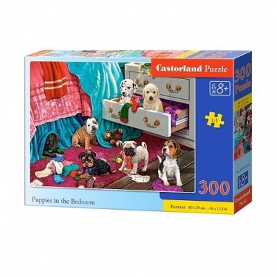 Puzzle 300 peças - Cachorros na Cama
