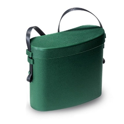 Mala rígida verde com pega preta ajustável