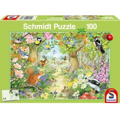 Puzzle 100 Peças - Animais na Floresta