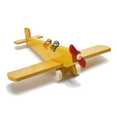Avião de Madeira Amarelo