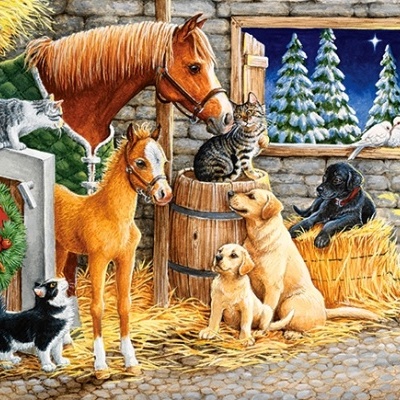 Puzzle 300 peças - Amigos no Estábulo