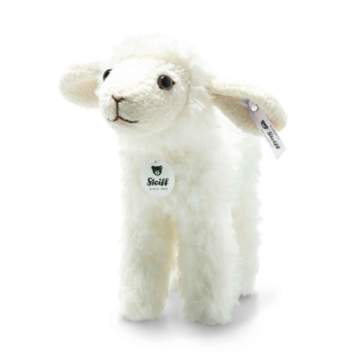 Pelucia cordeiro branco Steiff com etiqueta e distintivo