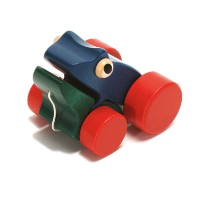 Rã para puxar em madeira Azul Pequena