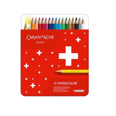 Lápis de Cor Caran D'Ache Swisscolor - Caixa de 18