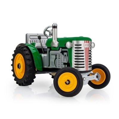Trator Zetor em Metal Verde c/ Corda (Jantes Metálicas)