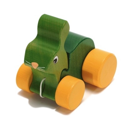 Coelho de Puxar em Madeira Verde Médio