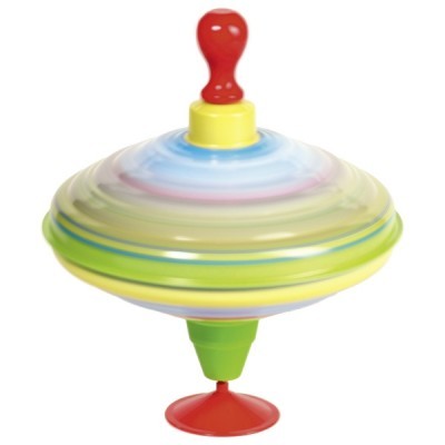 Pião de Metal com Pega em Madeira Goki - Comboio