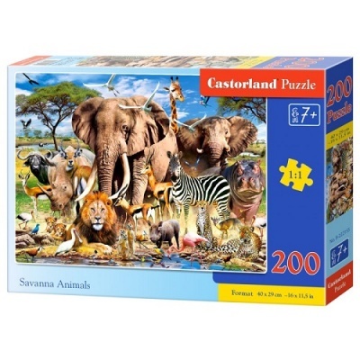 Puzzle 200 peças - Animais da Savana