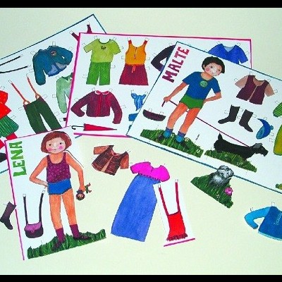 Folhas para Cortar - Bonecas e Vestidos