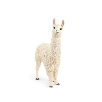 Figura decorativa de lhama branca com textura de pêlo