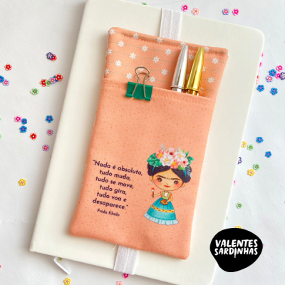 Porta Canetas para Cadernos, Blocos e Agendas - Frida Khalo