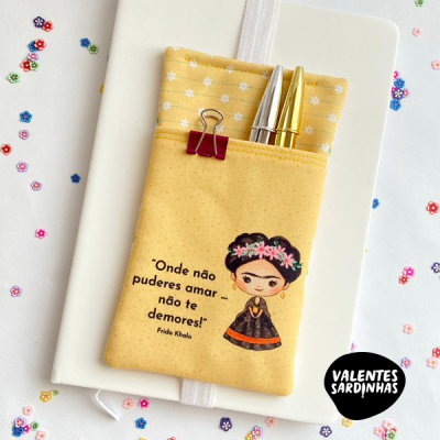 Porta Canetas para Cadernos, Blocos e Agendas - Frida Khalo