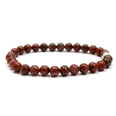 Pulseira de Jaspe Sardo Com Pérola de Prata