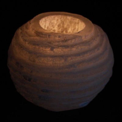 Castiçal de Selenite Bola de Neve