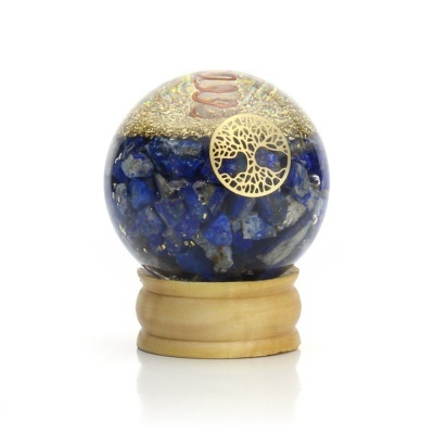 Esfera de Orgonite Árvore da Vida e Lápis-Lázuli