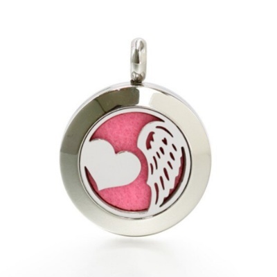 Colar Difusor Aromaterapia Coração e Asas