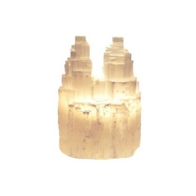 Candeeiro de Selenite Dupla Torre Candeeiro de Selenite Dupla Torre